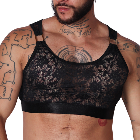 Gigo Illusion Crop Top Black