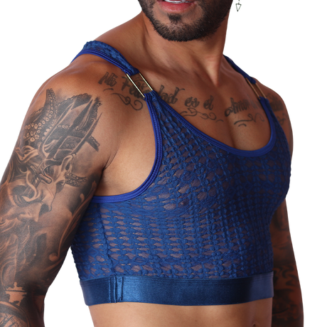 Gigo Illusion Crop Top Blue