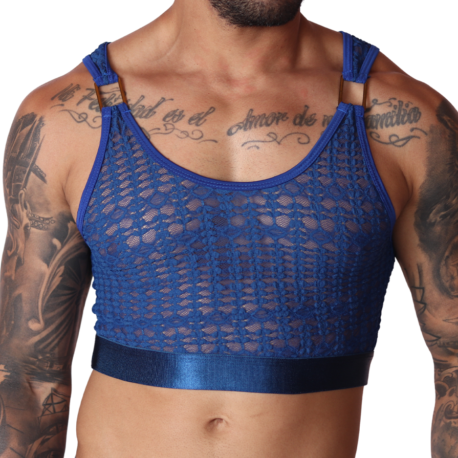 Gigo Illusion Crop Top Blue
