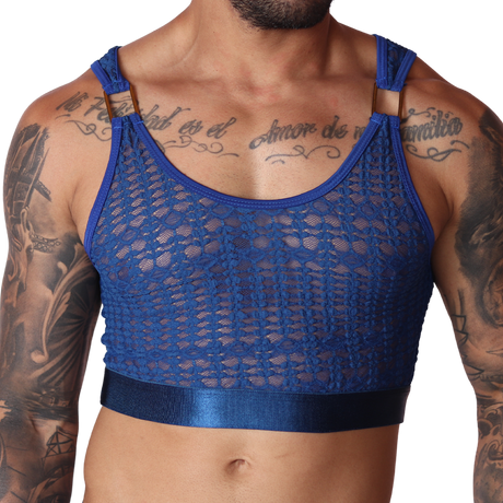 Gigo Illusion Crop Top Blue