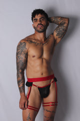 Gigo Romantic Garter Jockstrap Black
