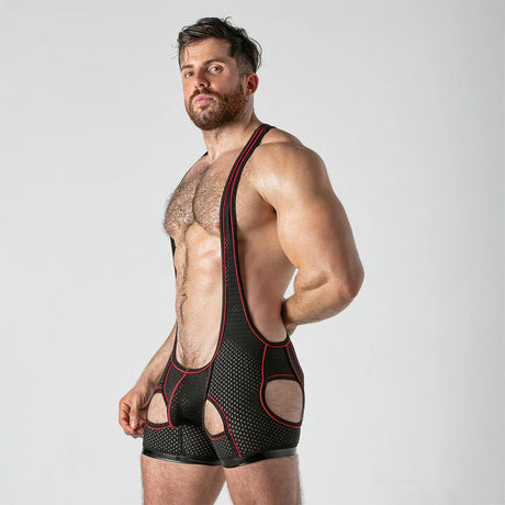 Locker Gear Zip Singlet Red
