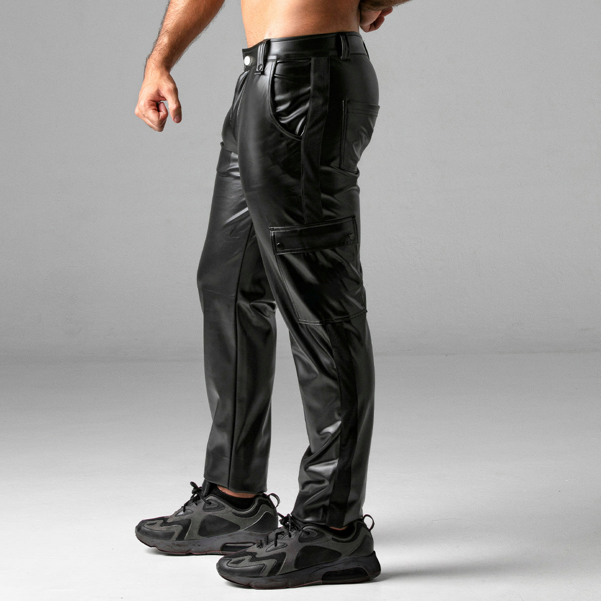 Locker Gear Leatherette Cargo Pants Black