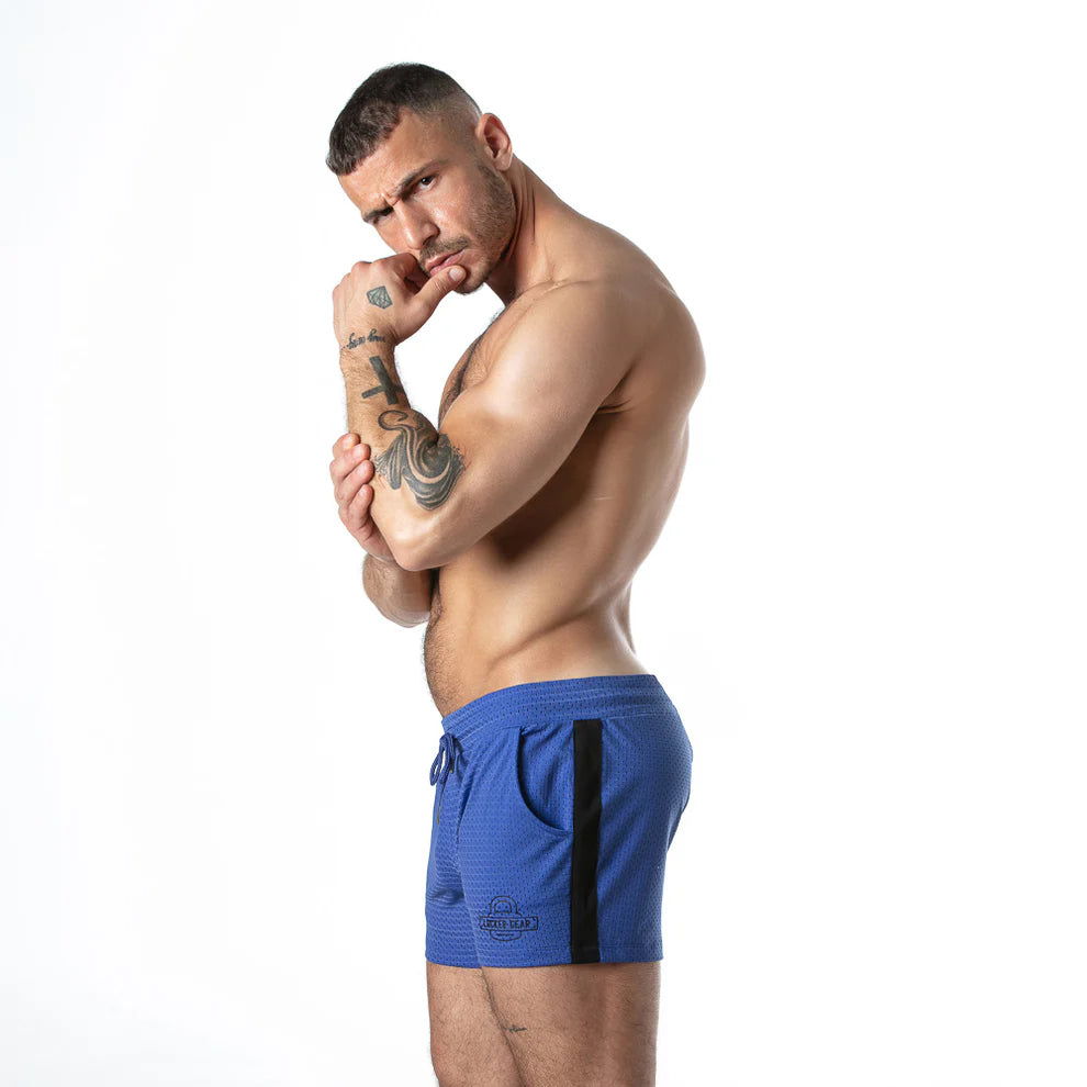 Locker Gear Sport Mesh Back Zip Short Blue