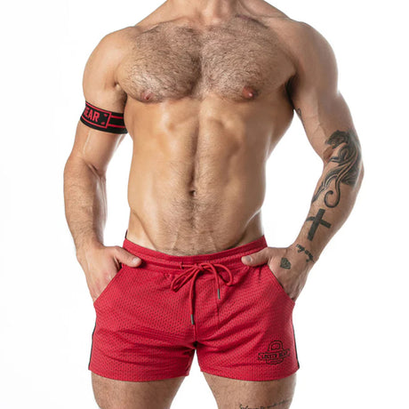 Locker Gear Sport Mesh Back Zip Short Red