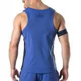 Locker Gear Sport Mesh Stripe Tank Top Blue