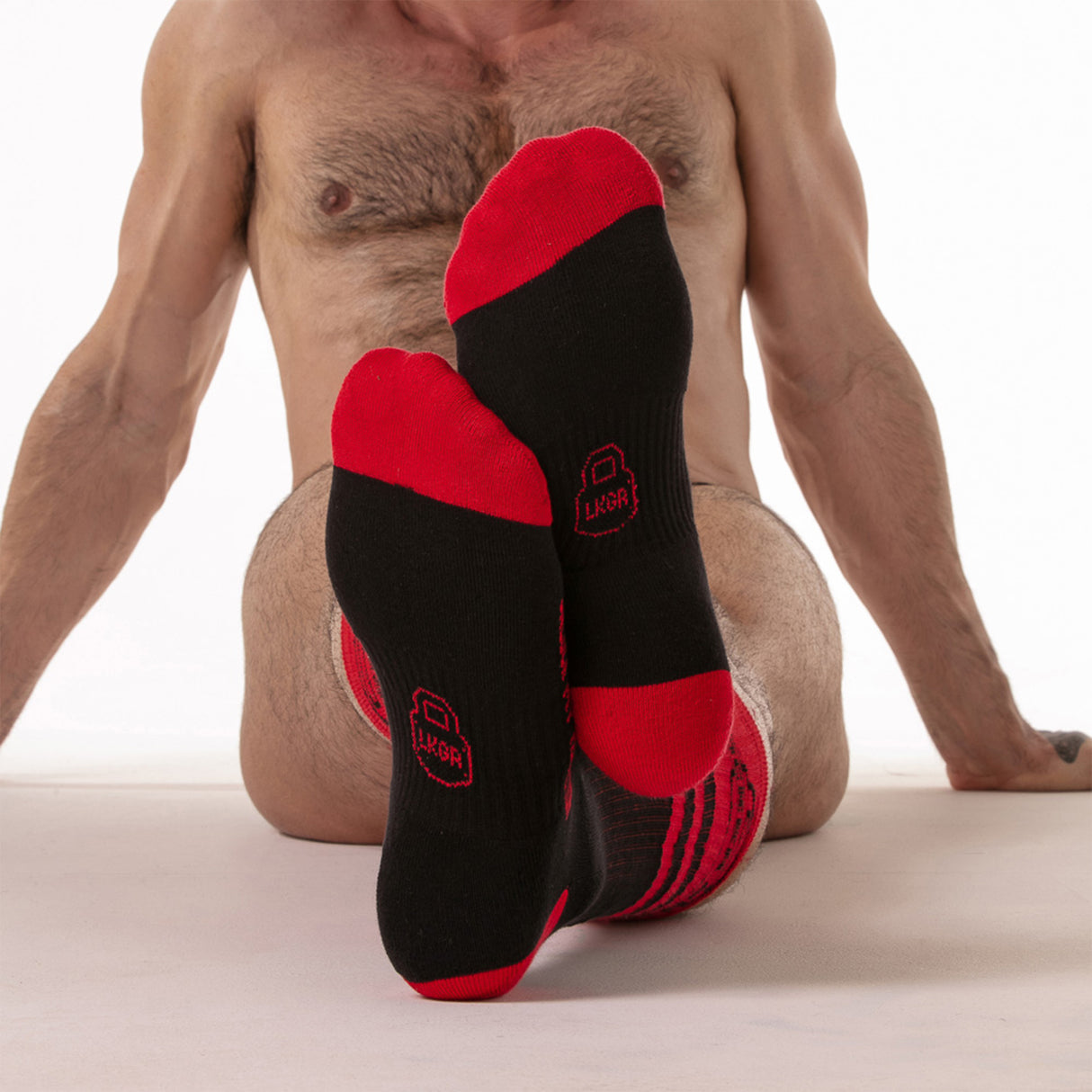 Locker Gear Padlock Knee High Sock Red