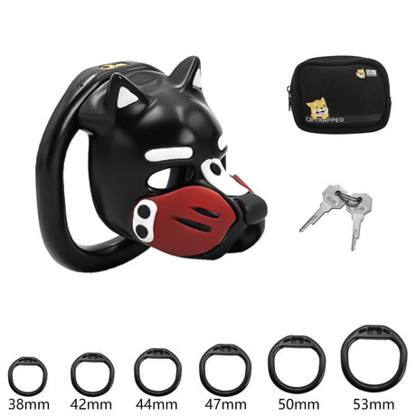LOCK4D K9 Pup Chasity Cage Red