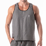 Leader Globetrotter Check Tank Top Black