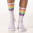 Leader Pride Stripes Crew Socks White