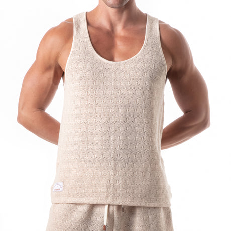 Leader Resort Knit Tank Top Cream