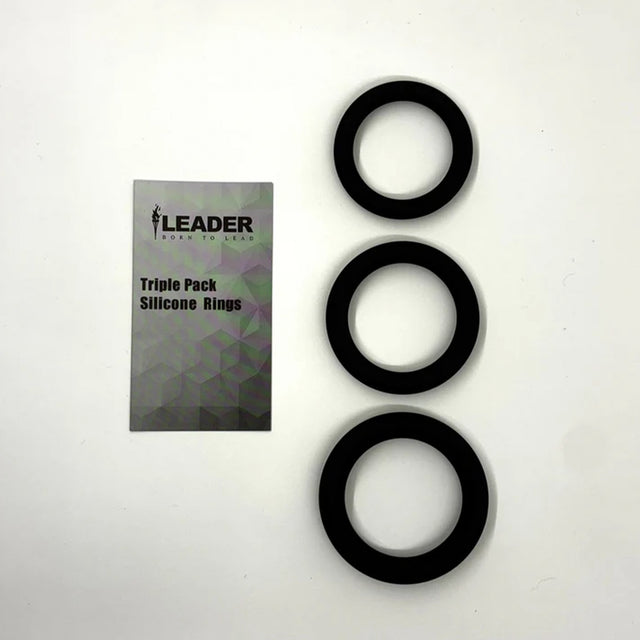Leader Silicone Cock Rings 3 Pack Black
