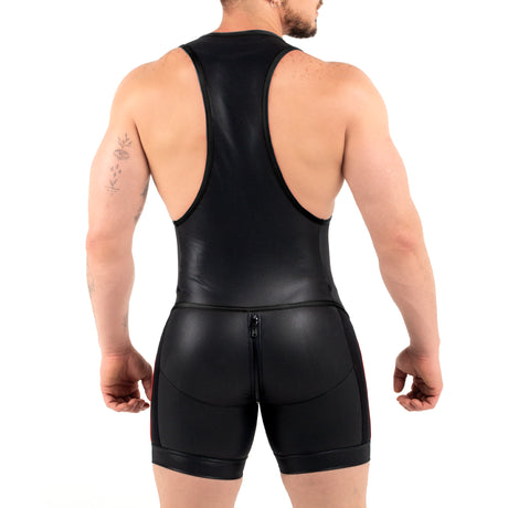 ROK Kinky Zipper Wrestler Singlet Black
