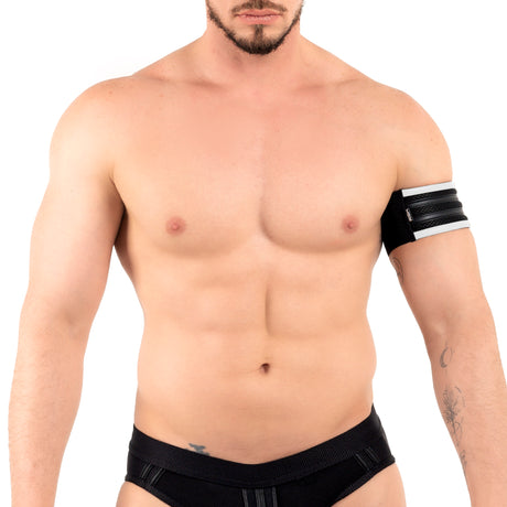 ROK Two Stripes Eco Bicep Band Black White