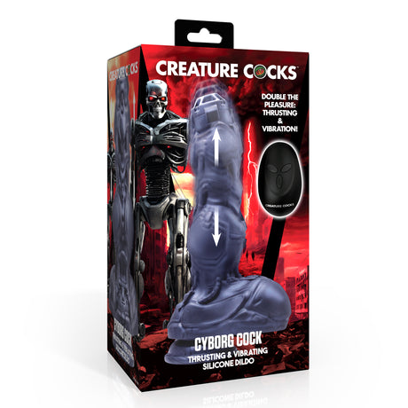 Creature Cocks Cyborg Cock Thrusting & Vibrating Silicone Dildo 8.8 Inch