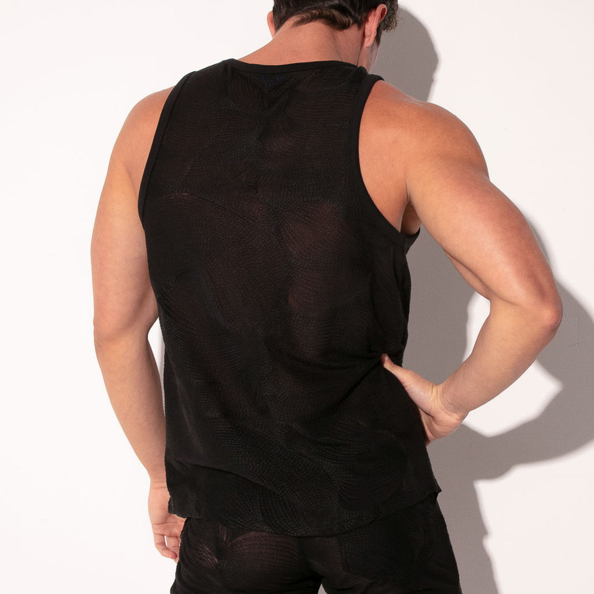 Code 22 Eclipse Embroidered Tank Top Black