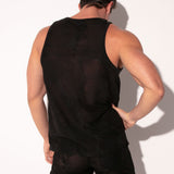 Code 22 Eclipse Embroidered Tank Top Black
