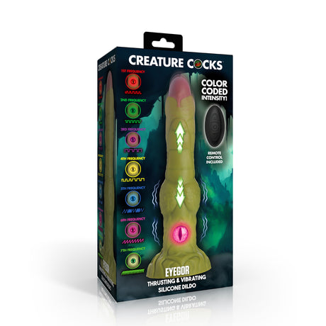 Creature Cocks Eyegor Thrusting & Vibrating Silicone Dildo 9.2 Inch