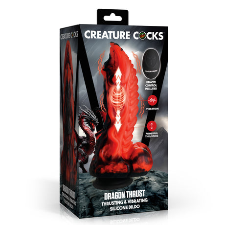 Creature Cocks Dragon Thrust Thrusting & Vibrating Silicone Dildo 9.5 Inch