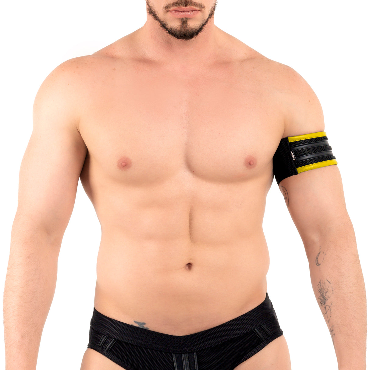 ROK Two Stripes Eco Bicep Band Black Yellow