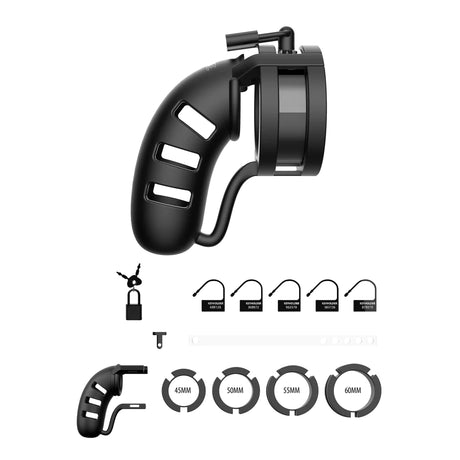 Mancage No 19 Chastity 4.5 Inch Cock Cage with Ballsplitter Black