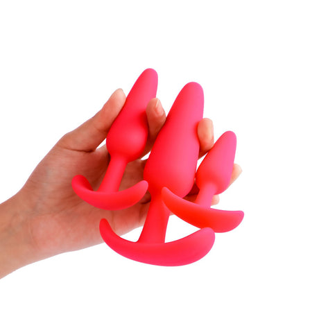 PLUG IT Silicone Anal Trainer Plug Set Red