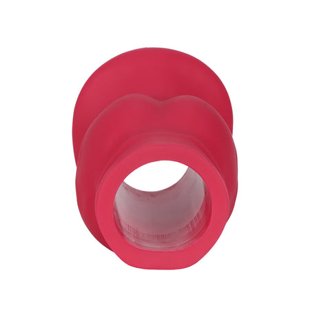 PLUG IT Pig Hole Hollow Silicone Fuck Plug Red Large