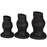 PLUG IT Pig Hole Hollow Silicone Fuck Plug Black Large