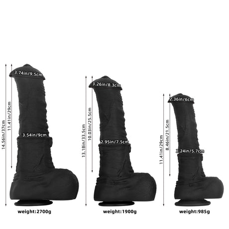 ruff GEAR Silicone Dark Horse Realistic Dildo 14.5 Inch