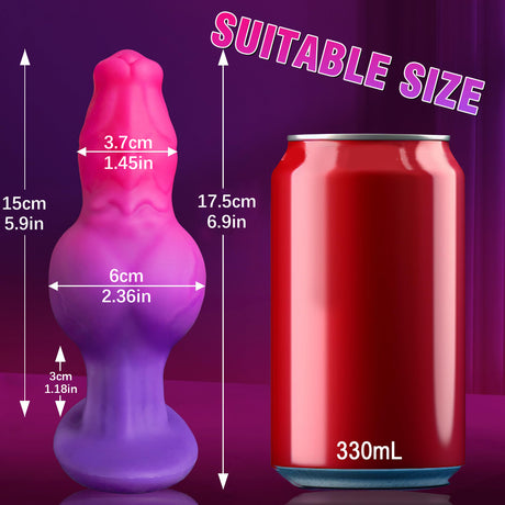 RG Fantasy Dog Knot Butt Plug Small Purple Pink