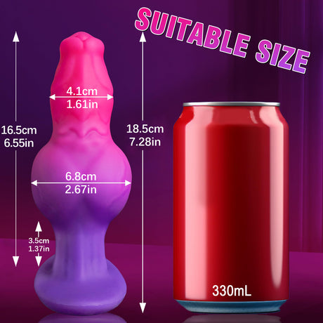 RG Fantasy Dog Knot Butt Plug Medium Purple Pink