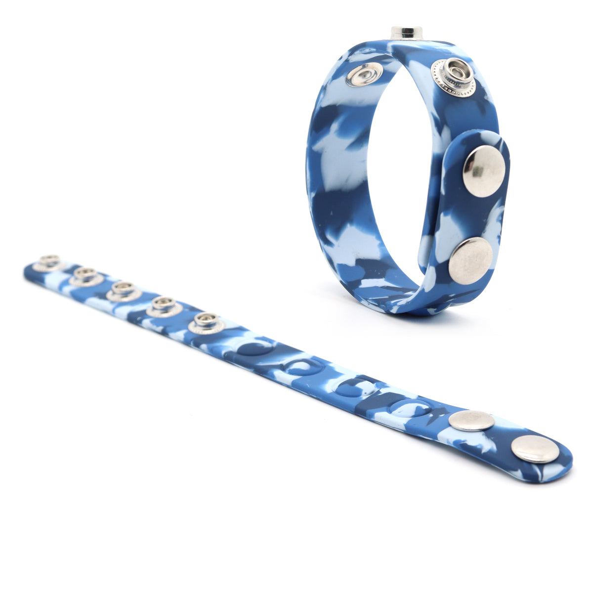 ruff GEAR Silicone Snap Adjustable Cock Ring Camo Blue