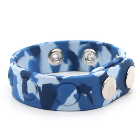 ruff GEAR Silicone Snap Adjustable Cock Ring Camo Blue