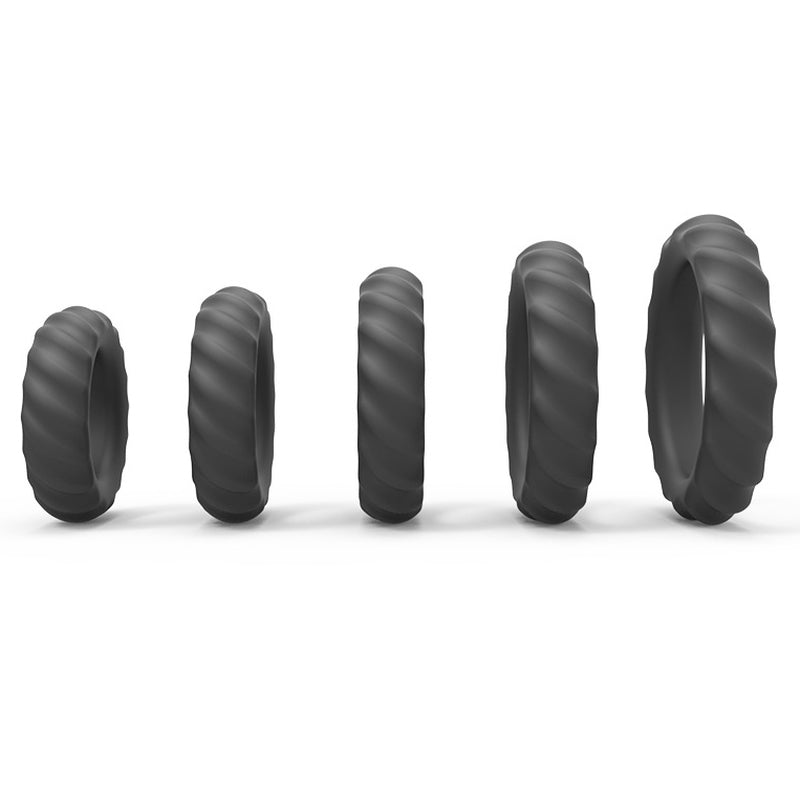 ruff GEAR Pure Silicone XACT Fit Cock Rings 5 Pack
