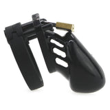 LOCK4D Original Silicone Chastity Cock Cage Black S/M