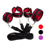 BASIXXX Nylon Padded Quick Release Under Bed Restraint Kit Red
