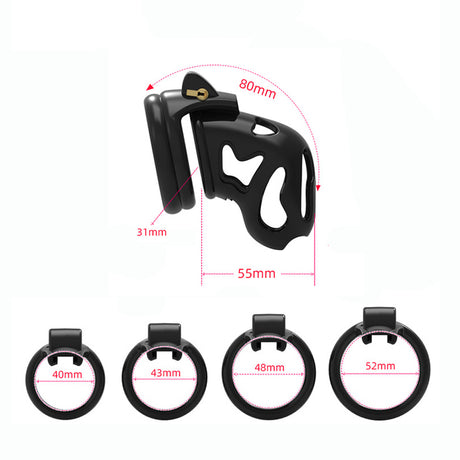 LOCK4D Ghost Chastity Cock Cage - A Black