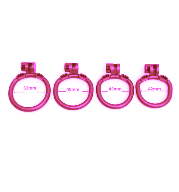 LOCK4D Armoured Flat Ring Chastity Cage Pink Limited Edition