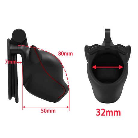 LOCK4D Dog Head Locked Chastity Cock Cage
