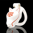 LOCK4D Slave Dog Head Chastity Cock Cage White