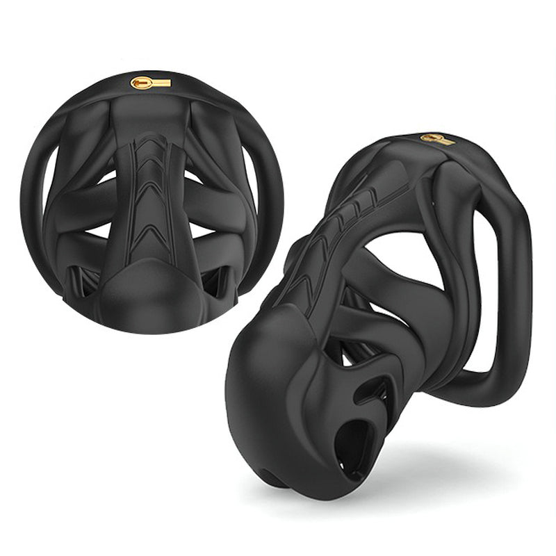 LOCK4D Xenomorph Bent Ring Chastity Cock Cage Small