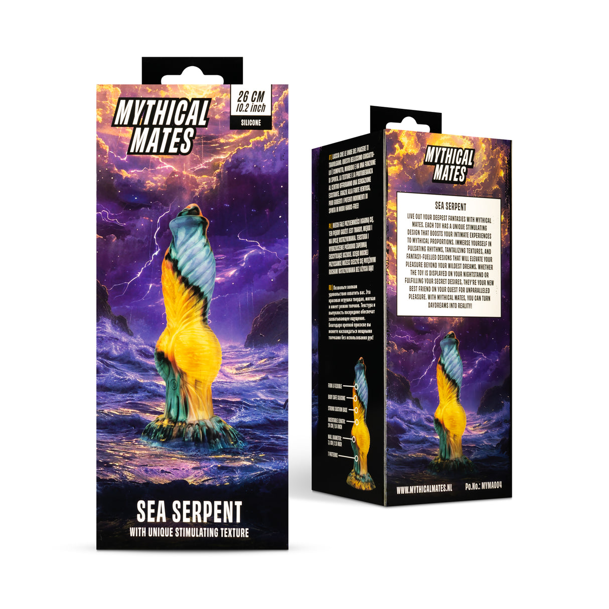 Mythical Mates Sea Serpent Vibrating Dildo 10.2 Inch Yellow