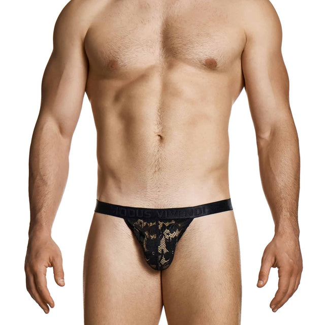 Modus Vivendi Floral Lace Thong Black