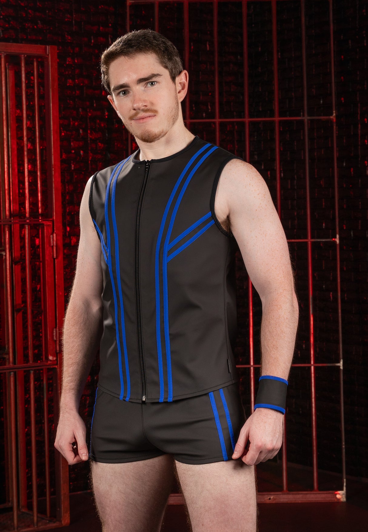 Mr S Leather FuckGear Racer Vest Blue