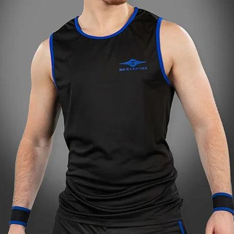 Mr S Leather Baller Tank Top Blue