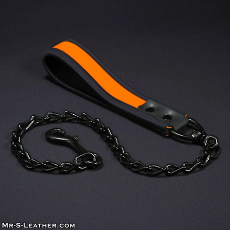 Mr S Leather Neoprene Puppy Leash Orange