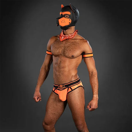 Mr S Leather Bold Colour All-Access Brief Orange