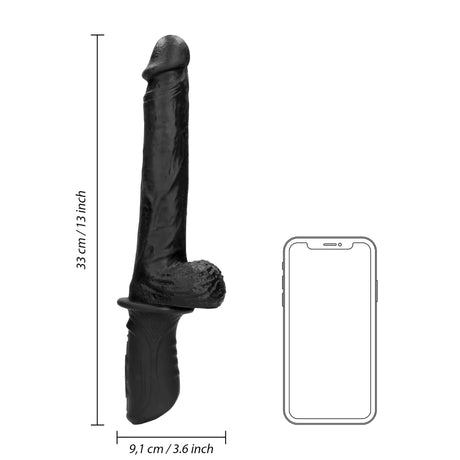 Ouch Handheld Liquid Silicone Vibrating Thrusting Dildo 11 Inch