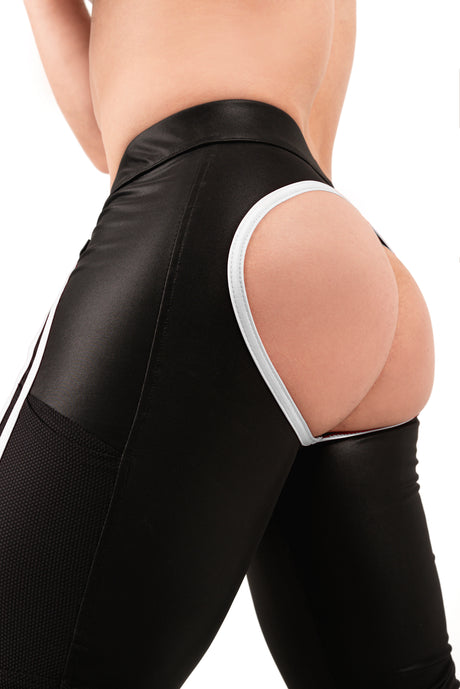 ROK Kinky Open Pants Black White