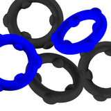 Oxballs Gearheads Cock Rings 5 Pack Blue Black